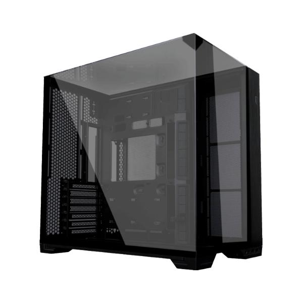 Lian Li O11 Vision Compact dual-chamber ATX mid-tower PC case in black with panoramic tempered glass