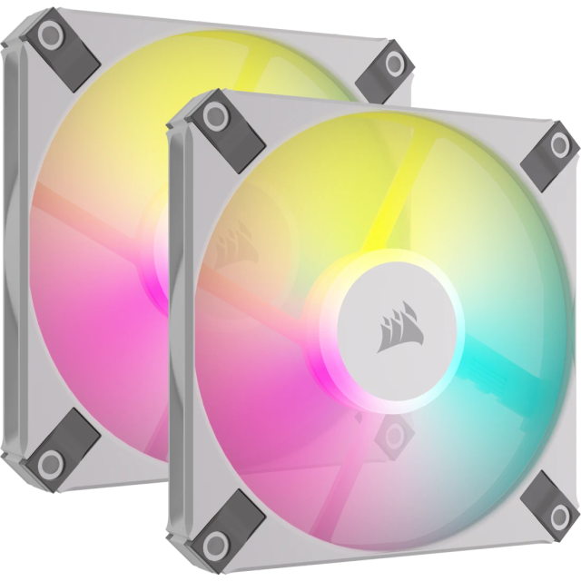 Corsair AF120 Slim RGB 120mm case fan twin pack, white