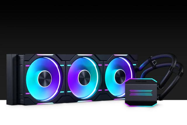 Phanteks Glacier One 360D30 360mm AIO liquid CPU cooler with three D30 D-RGB fans and illuminated pump block