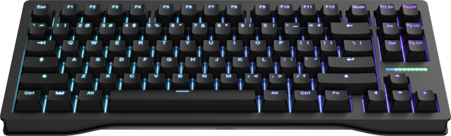 Wooting 80HE TKL Hall Effect mechanical keyboard in black with RGB backlighting