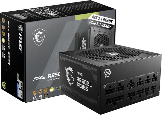 MSI MAG A850GL PCIE5 850W 80+ Gold fully modular power supply
