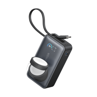 Anker MagGo Power Bank (10K, 35W, For Apple Watch, Built-In USB-C Cable)