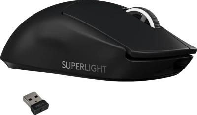 Logitech G Pro X Superlight (Wireless/Ambidextrous/Symmetrical/63g/HERO 25K Sensor up to 25,600 DPI/1000Hz/70hr Battery/Mechanical Switches)