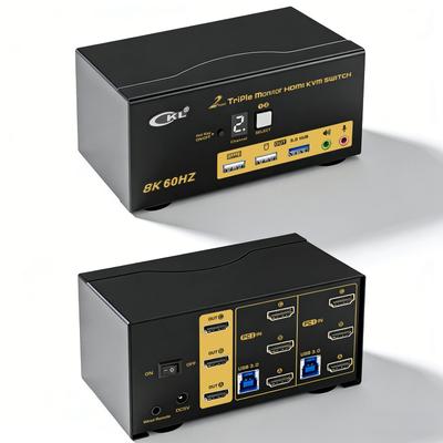 CKL CKL-923HUA-5 (2-Port Triple Monitor HDMI 2.1 KVM Switch / 8K@60Hz or 4K@144Hz / ~$246.75)