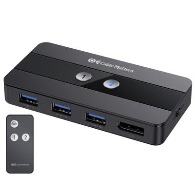 Cable Matters 202070 USB 3.0 KVM Switch with DisplayPort 1.4 (2 Computers / 8K@60Hz / 3x USB 3.0 / $87.99)