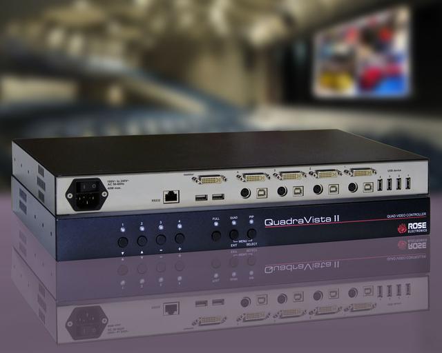 Rose QuadraVista QV-4KVMDVI 4-port quad-view DVI KVM switch