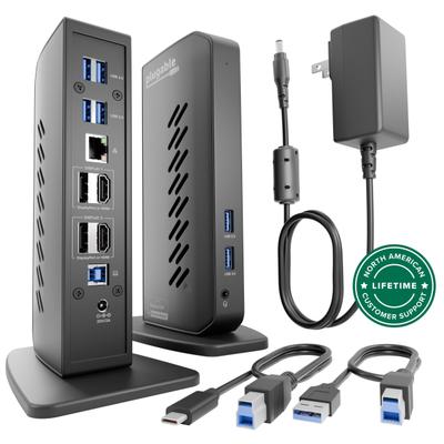Plugable UD-6950Z (USB-C/USB-A / 11 Ports / 60W Host Charging / Triple 4K@30Hz DisplayLink / Windows/Mac / ~$200)