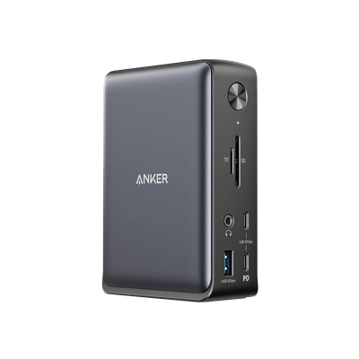 Anker 575 USB-C Hub (USB-C / 13 Ports / 100W Pass-Through / Dual 4K@30Hz DisplayLink / Windows/Mac / ~$110)