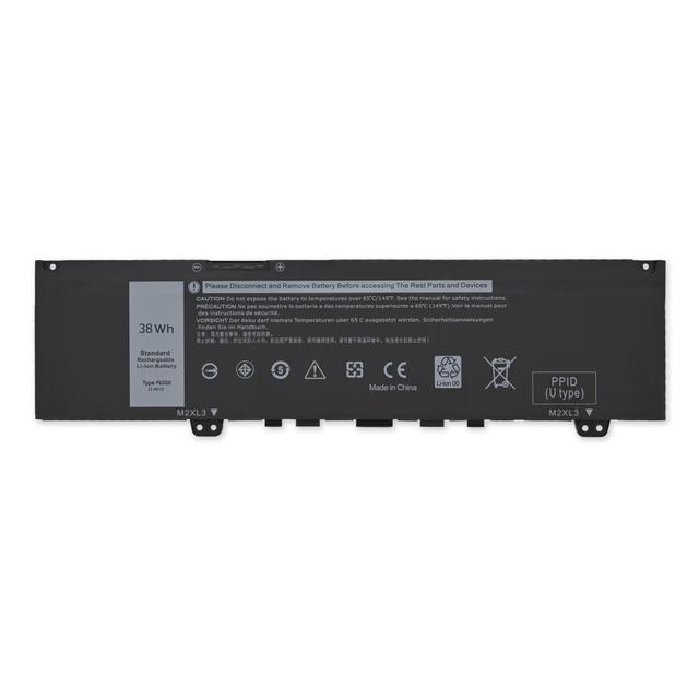 Dell F62G0 replacement battery for Inspiron 13 5370 7370 7373 7380, 38Wh 11.4V, label showing Type F62G0