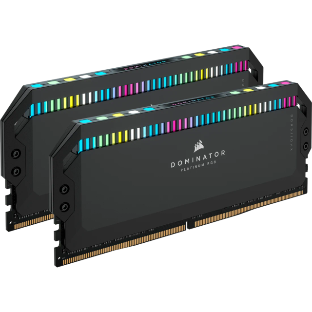 Corsair Dominator Platinum RGB CMT64GX5M2B5200C40 64GB (2x32GB) DDR5 5200MHz CL40 desktop memory kit, black, RGB