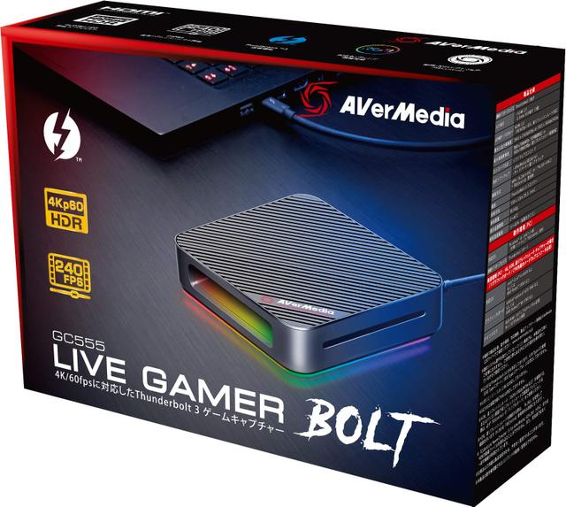 AVerMedia Live Gamer Bolt external capture card, 4K60 HDR10 via Thunderbolt 3