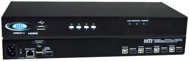 NTI UNIMUX-HD4K18GB-4 4-port 4K 18Gbps HDMI USB KVM switch