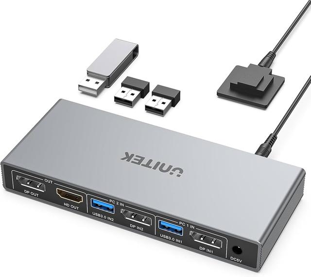 UNITEK 4K60Hz dual monitor KVM switch