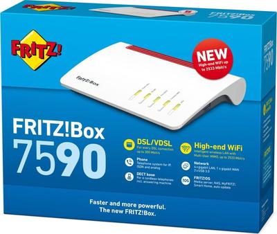 AVM FRITZ!Box 7590 (WiFi 5/DSL Modem Router Combo/AC1750/Built-In DECT Phone Base)