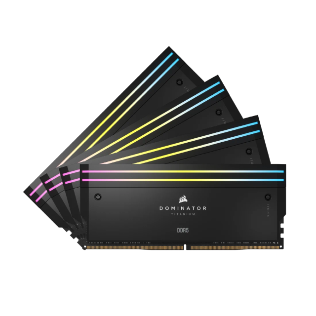 Corsair Dominator Titanium RGB CMP96GX5M4B6000C30 96GB (4x24GB) DDR5 6000MHz CL30 desktop memory kit, black with RGB