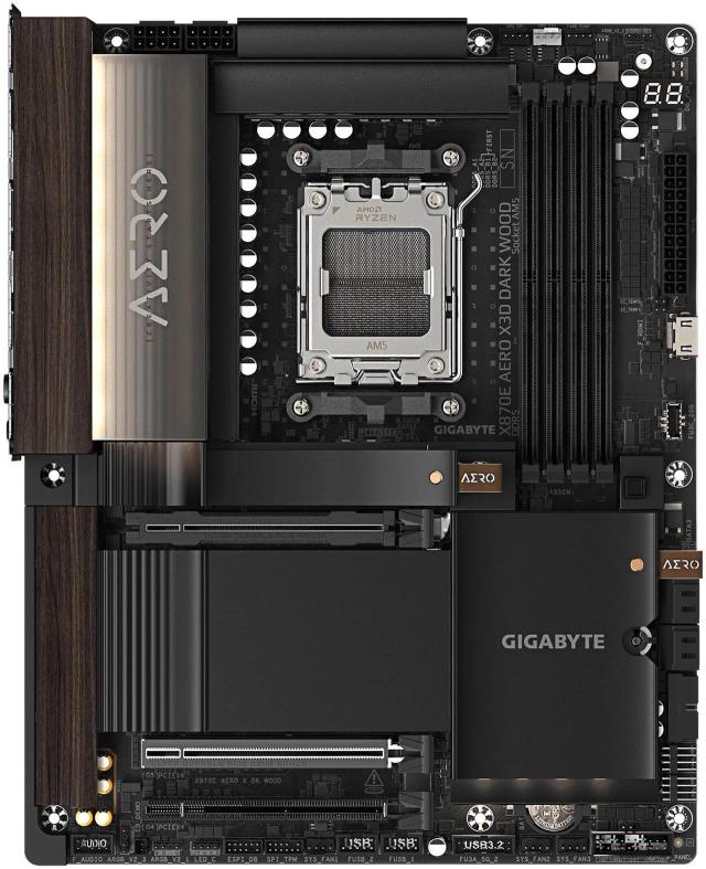 Gigabyte X870E AERO X3D DARK WOOD motherboard