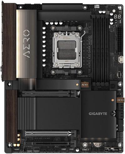 Gigabyte X870E AERO X3D DARK WOOD (AM5/AMD X870E/ATX/16+2+2 Phase VRM/DDR5-9000 OC/Dark Wood and Black Design/Dual 5GbE)