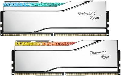 G.Skill Trident Z5 Royal Neo RGB F5-6000J3036G32GX2-TR5NS (64GB 2x32GB Kit/DDR5 6000MHz/CL30 30-36-36-96/1.35V/RGB Classic Silver/AMD EXPO)