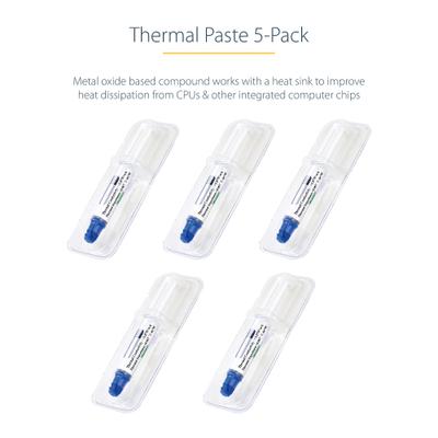 StarTech SILV5-THERMAL-PASTE (Metal Oxide/Non-Conductive/5-Pack of Re-Sealable Syringes/IT Multi-Workstation Kit)