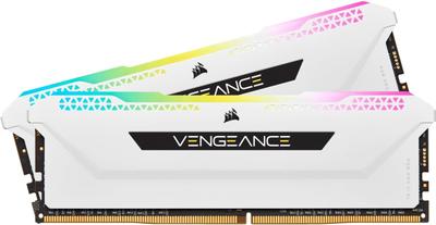 Corsair Vengeance RGB Pro SL CMH32GX4M2D3600C18W (32GB 2x16GB Kit/DDR4 3600MHz/CL18/1.35V/Slim RGB Anodized Aluminium White/Intel XMP 2.0)