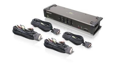 IOGEAR GCS1104 4-Port DVI KVMP Switch with Audio and Cables