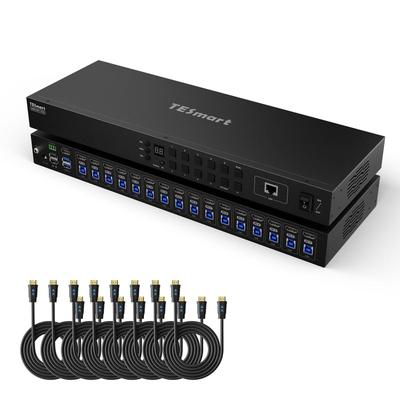 TESmart HKS1601-P23 (16-Port HDMI KVM Switch / 4K@60Hz / USB 3.0 / RS232 + LAN)