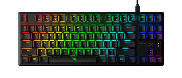 HyperX Alloy Origins Core tenkeyless mechanical gaming keyboard in black with RGB backlighting