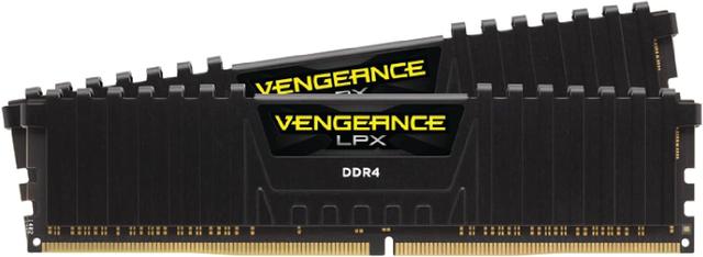 Corsair Vengeance LPX DDR4 32GB (2x16GB) 3200MHz CL16 low-profile desktop memory kit, black, no RGB