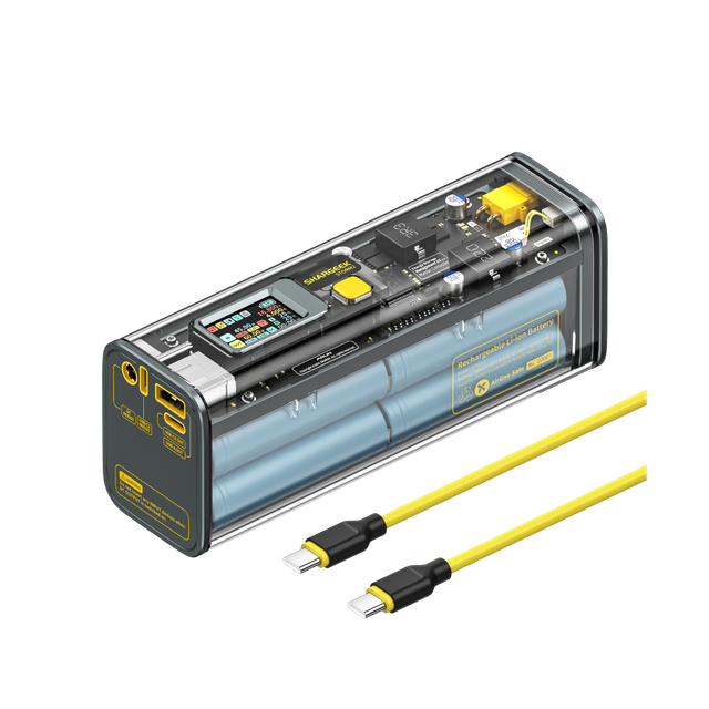 Sharge Shargeek 100 (Storm2) transparent power bank, 25,600mAh, 100W USB-C with adjustable DC output port