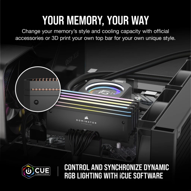 Corsair Dominator Titanium RGB CMH32GX5M2X7000C36 32GB (2x16GB) DDR5-7000 CL36 memory kit