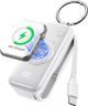 INIU SnapGo Portable Charger (5,000mAh/20W Fast Charging/Wireless Apple Watch Charging/Keychain Design)
