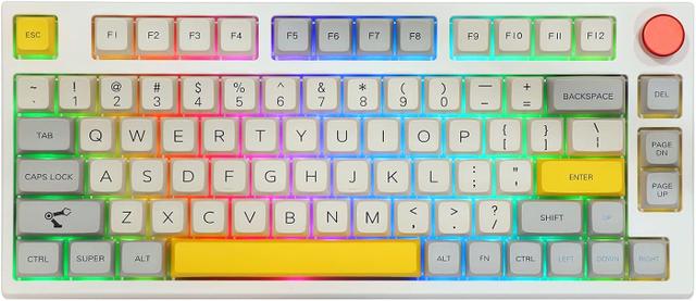 Epomaker TH80 Pro 75% hot-swappable wireless mechanical keyboard with rotary knob and RGB backlighting