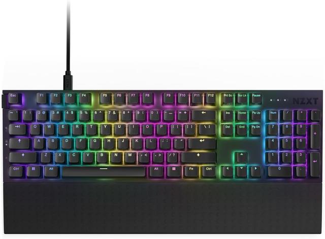 NZXT Function 2 full-size mechanical keyboard in black with RGB backlighting