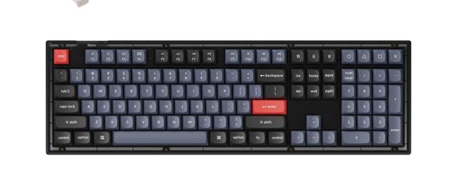 Keychron V6 full-size 96% mechanical keyboard in frosted black with grey and red keycaps