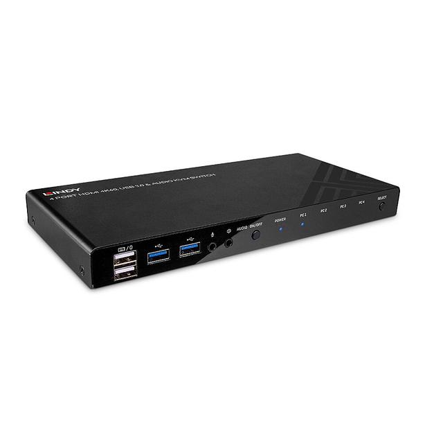 Lindy 4-port HDMI 4K60 USB 3.0 audio KVM switch