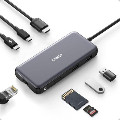 Anker 555 8-in-1 Hub (USB-C / 8 Ports / Single External Monitor / Ethernet / Under $40 / Best Value)