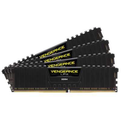 Corsair Vengeance LPX CMK64GX4M4B3200C16 (64GB (4x16GB)/DDR4 3200MHz/CL16/1.35V/No RGB Black/Intel XMP 2.0)