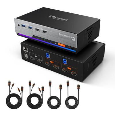 TESmart HKS202-M24 (Dual Monitor HDMI 2.1 KVM Switch / 2 PCs 2 Monitors / 4K@144Hz / $359)