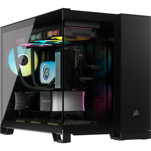 Corsair 2500X dual-chamber mid-tower PC case in black