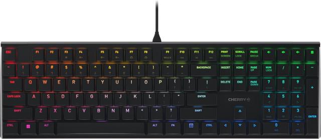 Cherry MX 10.0N low-profile full-size mechanical keyboard in black aluminium with RGB backlighting