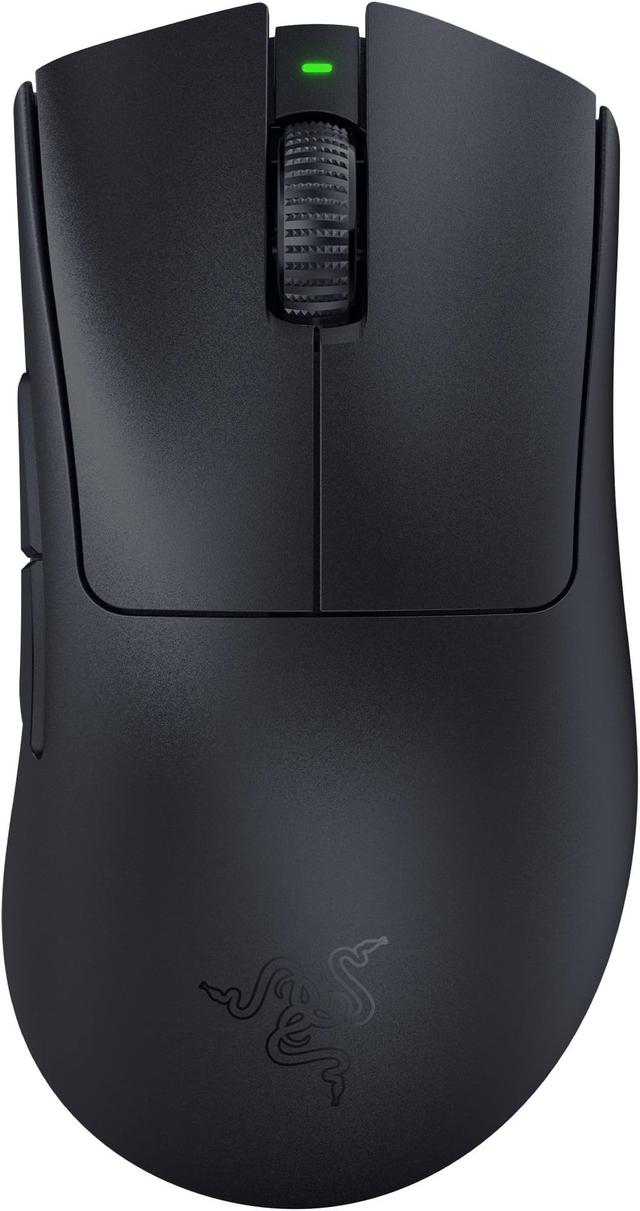 Razer DeathAdder V3 Pro wireless gaming mouse in black, top-down view