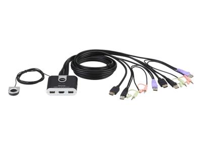 ATEN CS692 2-Port USB HDMI Cable KVM Switch with Remote Port Selector