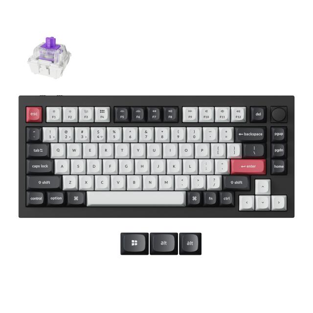 Keychron Q1 HE 75% magnetic Hall effect custom keyboard in carbon black