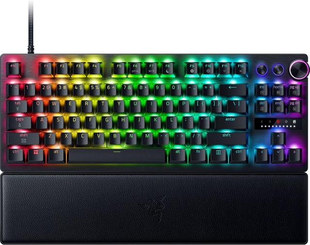 Razer Huntsman V3 Pro TKL esports gaming keyboard in black with Chroma RGB and wrist rest