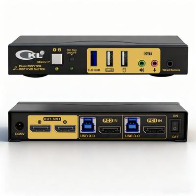 CKL CKL-622DP-MST (2-Port Dual Monitor DisplayPort MST KVM Switch / DisplayPort 1.4 / 4K@60Hz / ~$169.00)