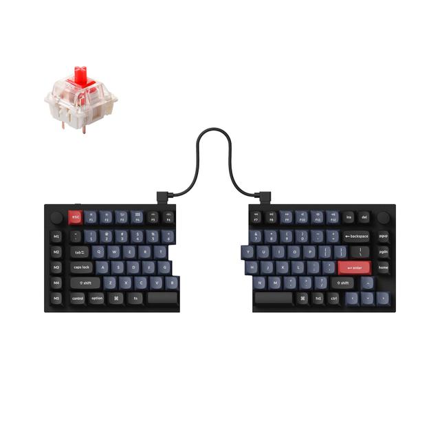 Keychron Q11 75% split custom mechanical keyboard, black aluminum frame with knob