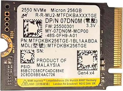 Micron 2550 NVMe (PCIe 4.0 NVMe/5,500 MB/s Read/4,700 MB/s Write/Mainstream OEM-Grade Drive)
