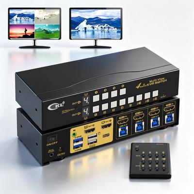 CKL CKL-42MVKVM-A (4x2 Multi-Viewer HDMI KVM Switch / Dual Monitor / 4K@30Hz / ~$389.00)